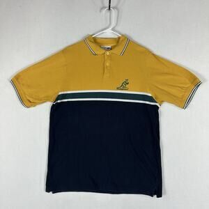 Australian Wallabies Polo Shirt Mens XL Cooper Sports Short Sleeve Yellow Blue
